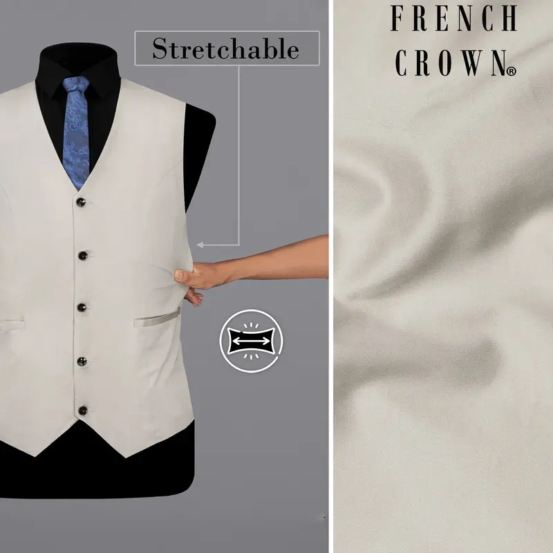 Sisal Light Gray Stretchable Premium Cotton Traveler Waistcoat 1