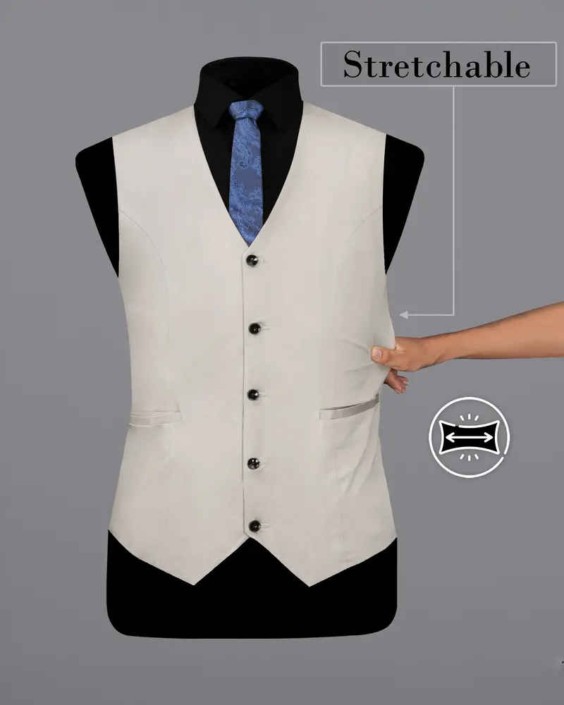 Sisal Light Gray Stretchable Premium Cotton Traveler Waistcoat 2