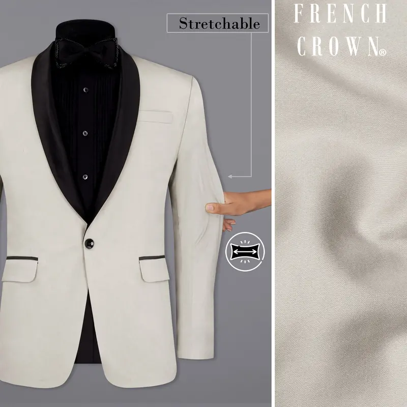 Sisal Light Gray Tuxedo Premium Cotton Stretchable Traveler Blazer 1
