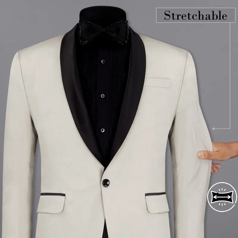 Sisal Light Gray Tuxedo Premium Cotton Stretchable Traveler Blazer 10