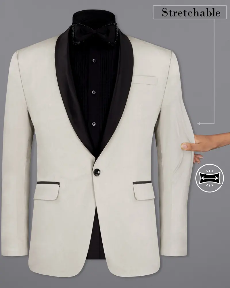Sisal Light Gray Tuxedo Premium Cotton Stretchable Traveler Blazer 2