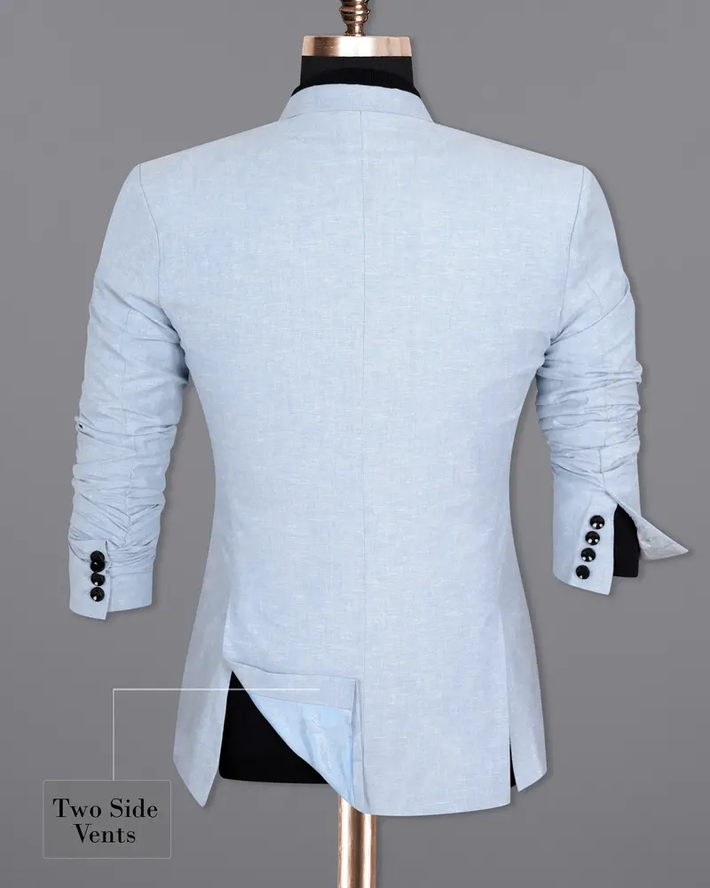 Sky Blue Luxurious Linen Blazer 10