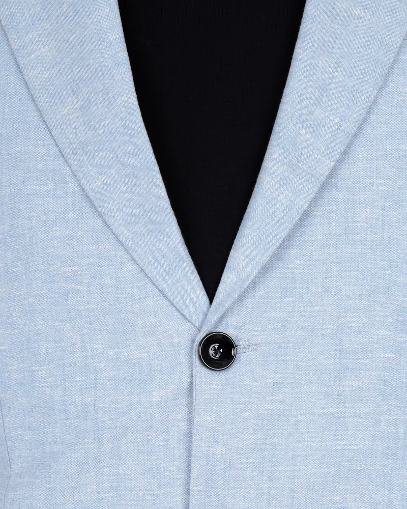 Sky Blue Luxurious Linen Blazer 4