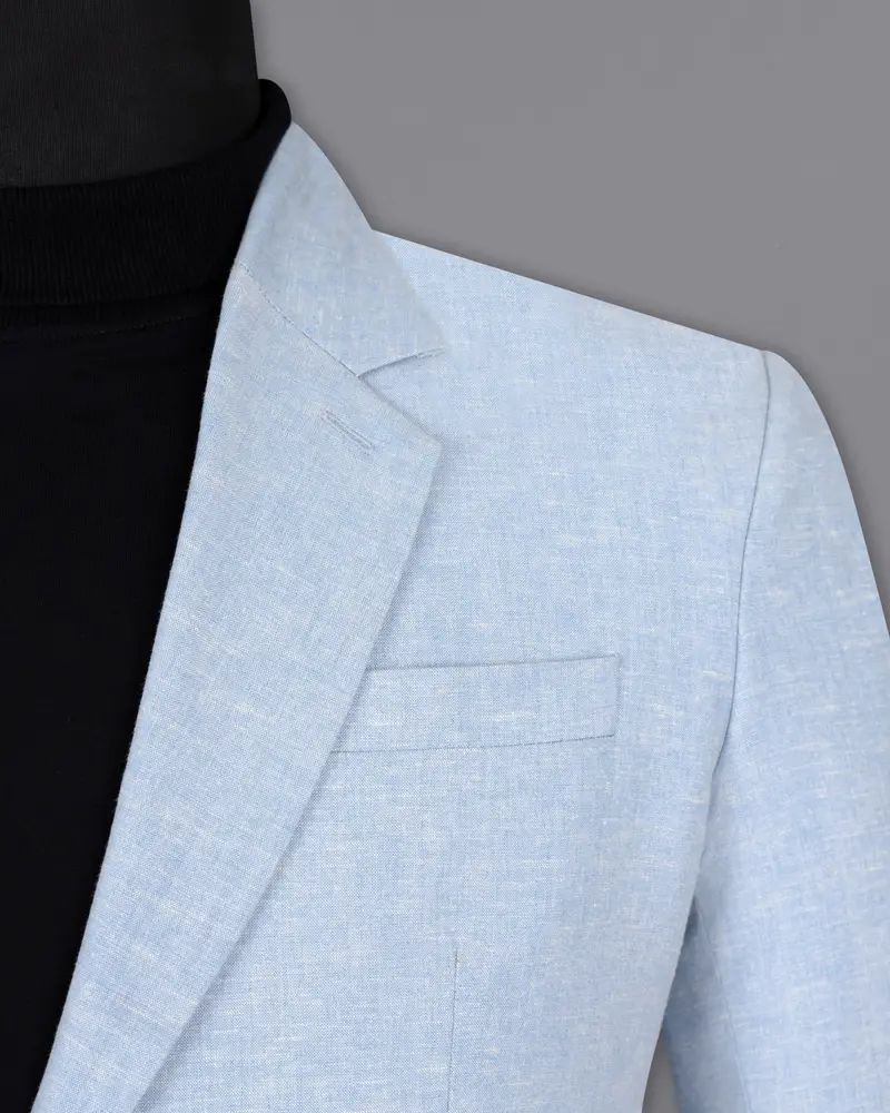 Sky Blue Luxurious Linen Blazer 6