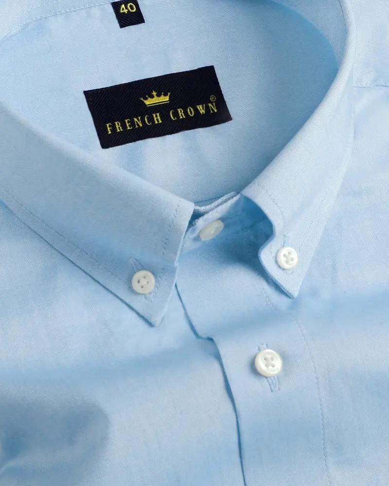 Sky Slight Sheen Premium Cotton Shirt 1