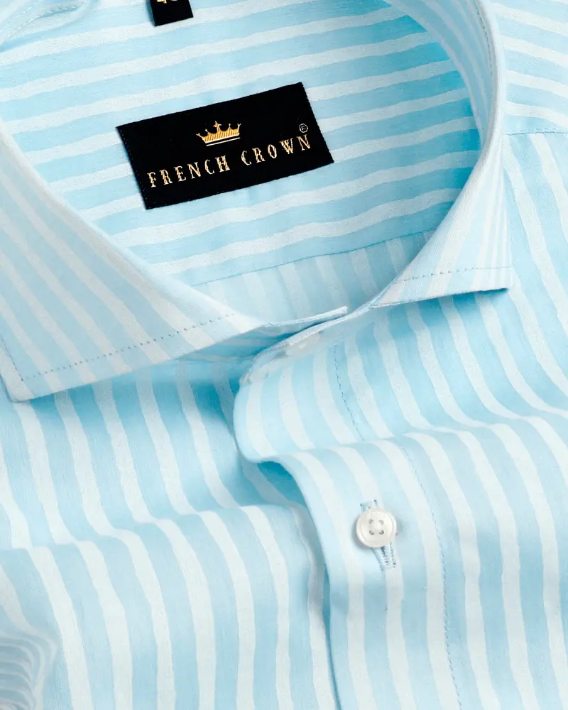 Sky Striped Premium Cotton Shirt 1