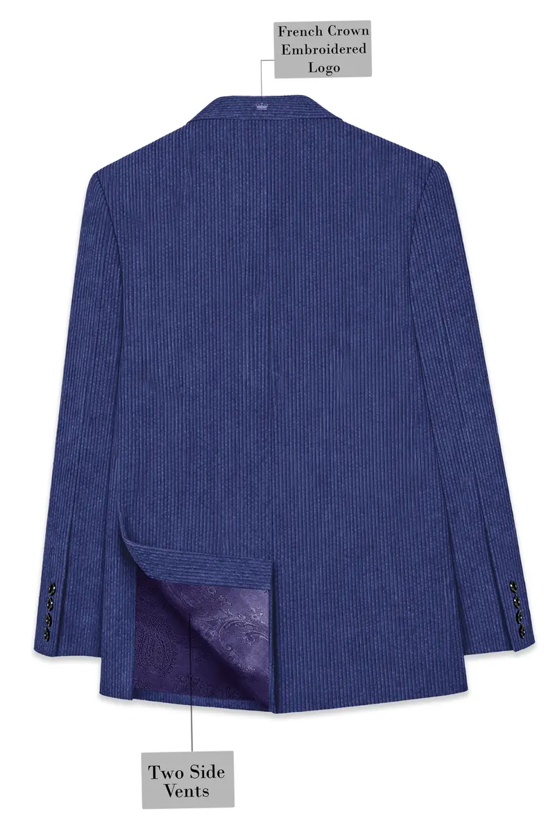 Slatzen-Slate Blue Corduroy Premium Single Breasted Sports Blazer 9