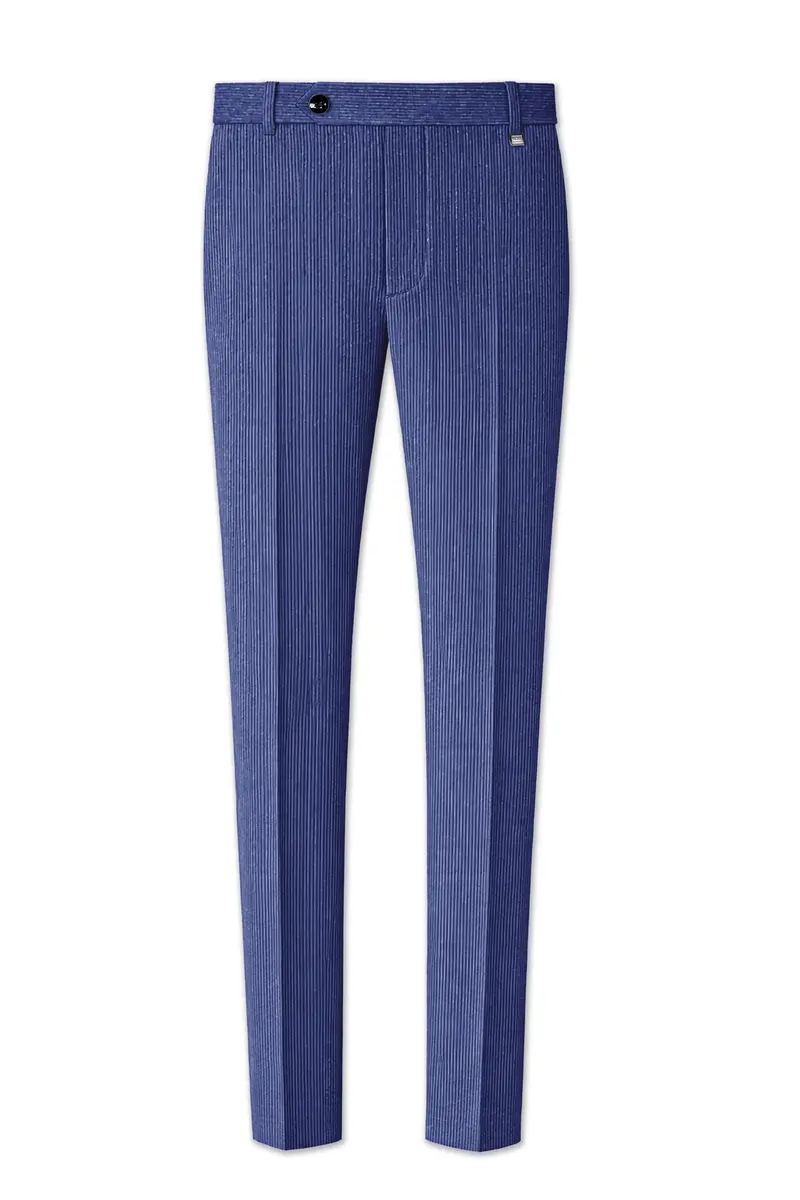 Slatzen-Slate Blue Corduroy Premium Stretchable Waistband Pant 2