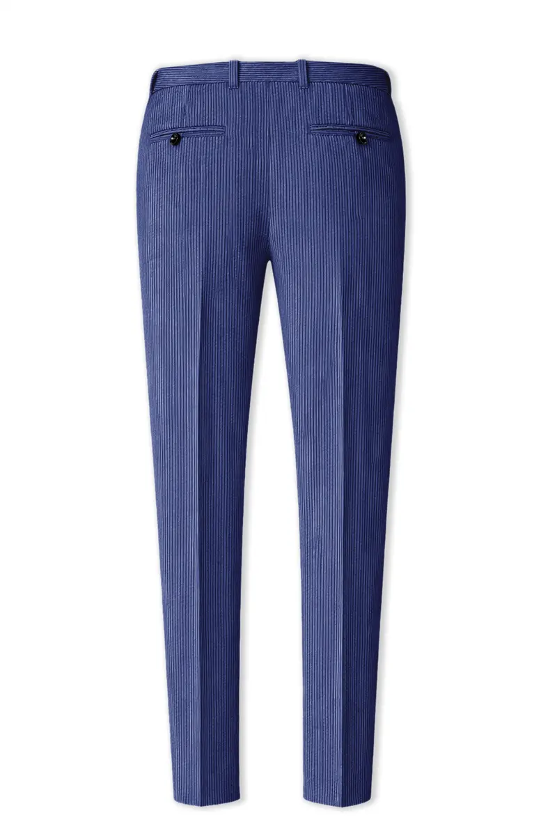 Slatzen-Slate Blue Corduroy Premium Stretchable Waistband Pant 5