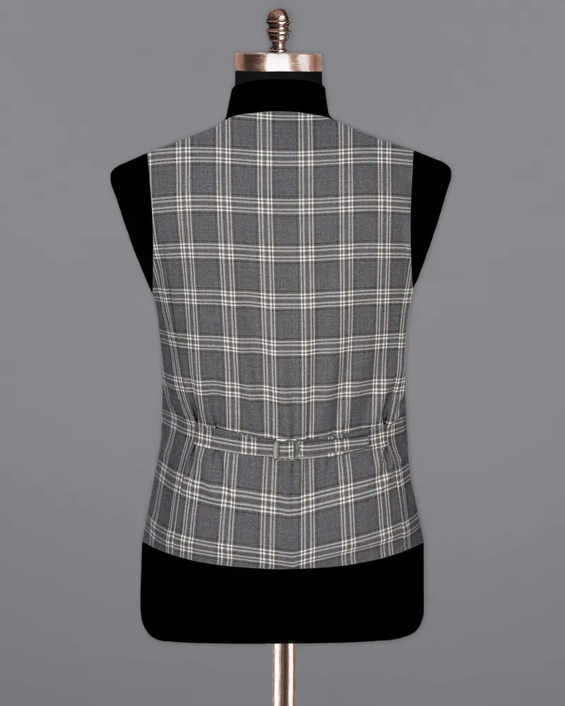Smoky Gray Plaid Waistcoat 6