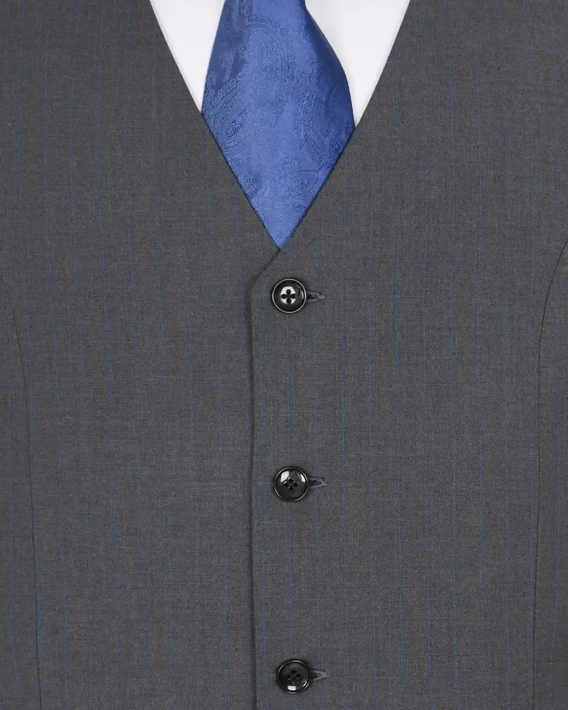 Smoky Grey Subtle Windowpane Waistcoat 5