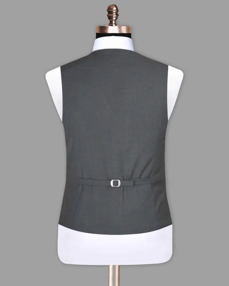 Smoky Grey Subtle Windowpane Waistcoat 6