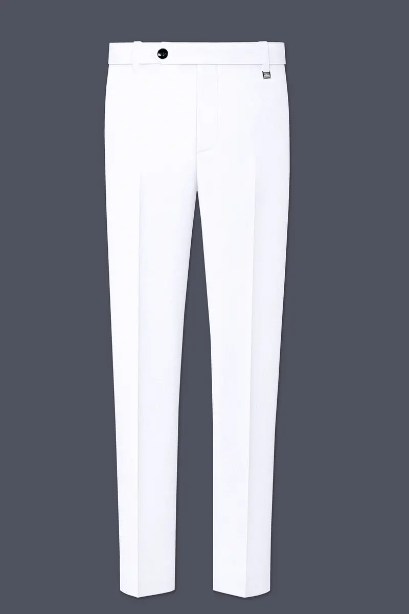 Snow White Luxurious Linen Double-Breasted Sports Suit 13
