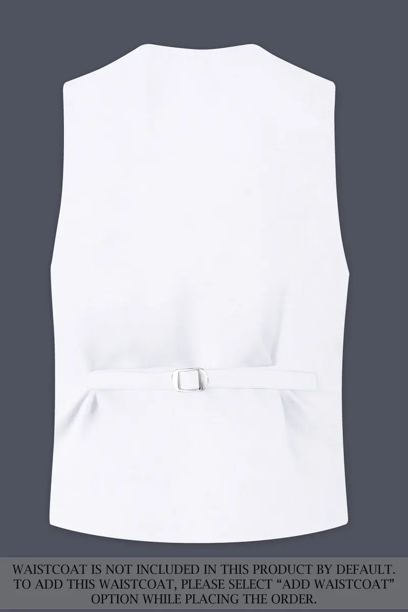 Snow White Luxurious Linen Double-Breasted Sports Suit 17