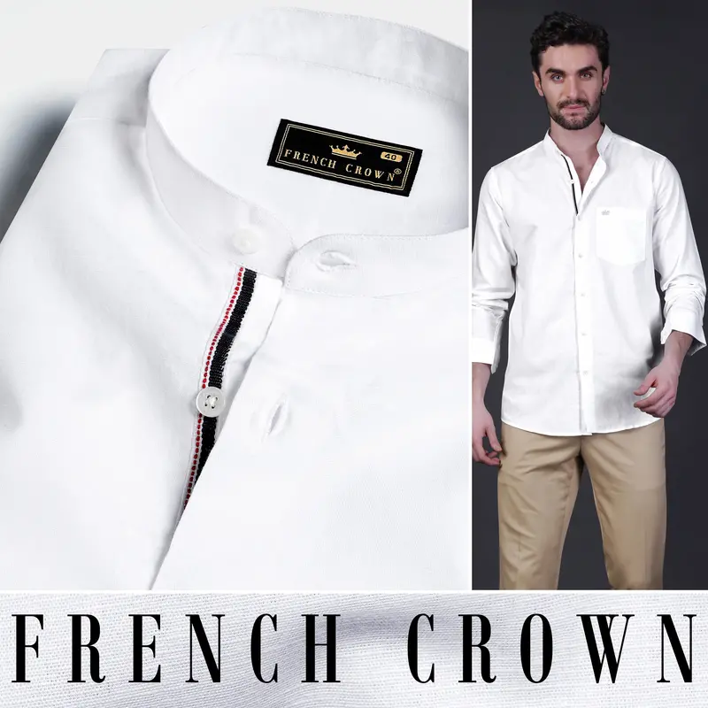Snow White Luxurious Linen Shirt 11