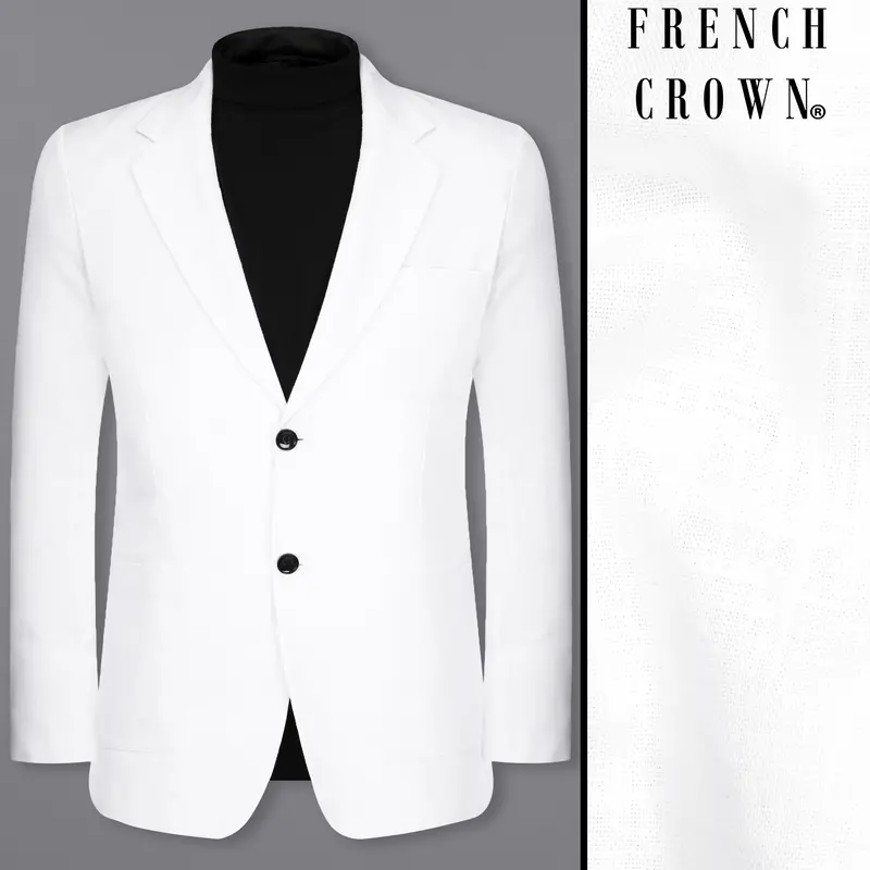 Snow White Luxurious Linen Sports Blazer 1