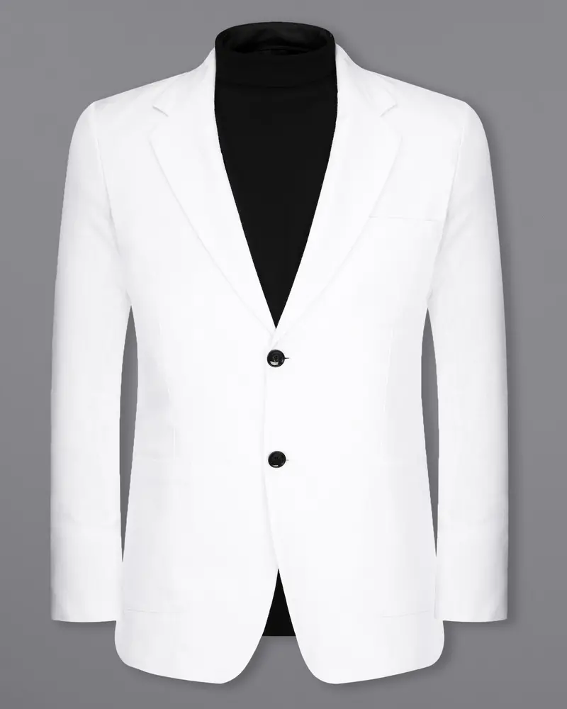 Snow White Luxurious Linen Sports Blazer 2