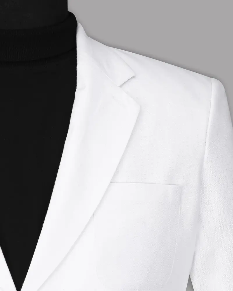 Snow White Luxurious Linen Sports Blazer 5