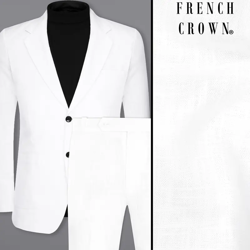 Snow White Luxurious Linen Sports Suit 1