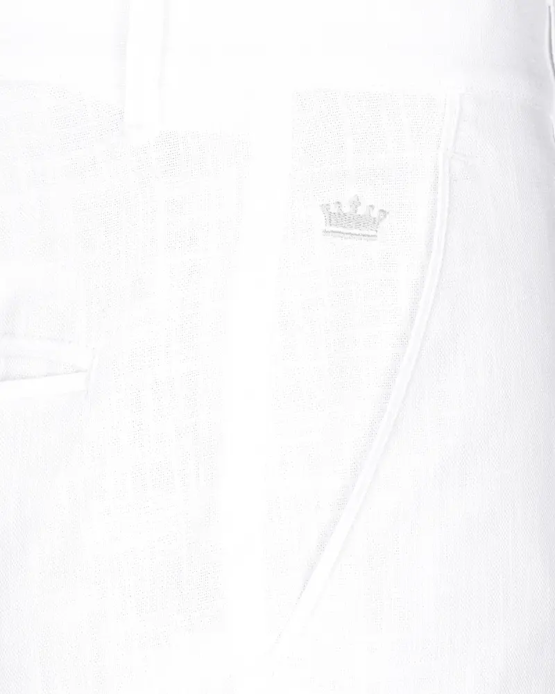 Snow White Luxurious Linen Sports Suit 14