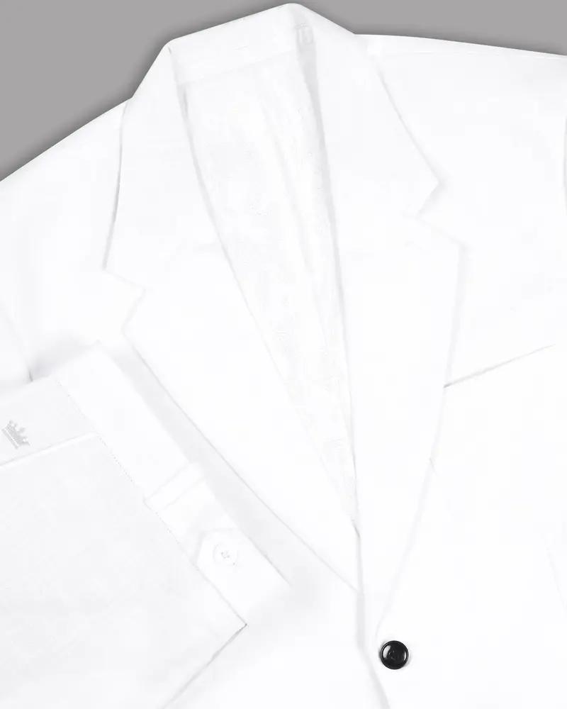 Snow White Luxurious Linen Sports Suit 19