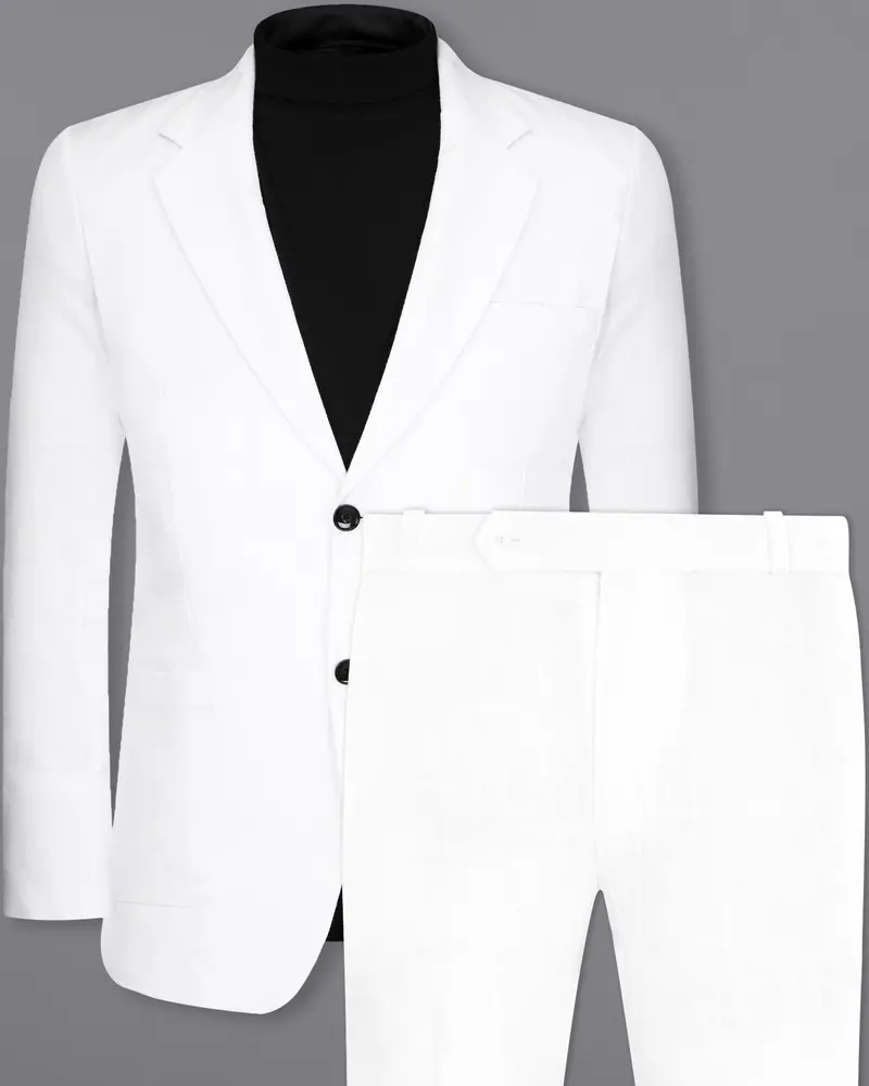 Snow White Luxurious Linen Sports Suit 2