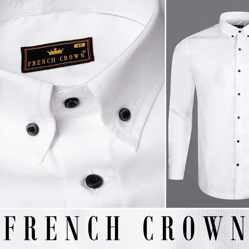 Snow White Pinstriped Premium Cotton Shirt 10