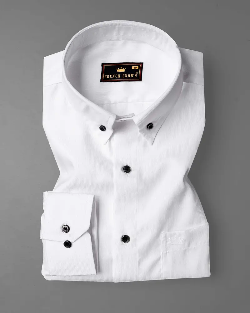 Snow White Pinstriped Premium Cotton Shirt 3