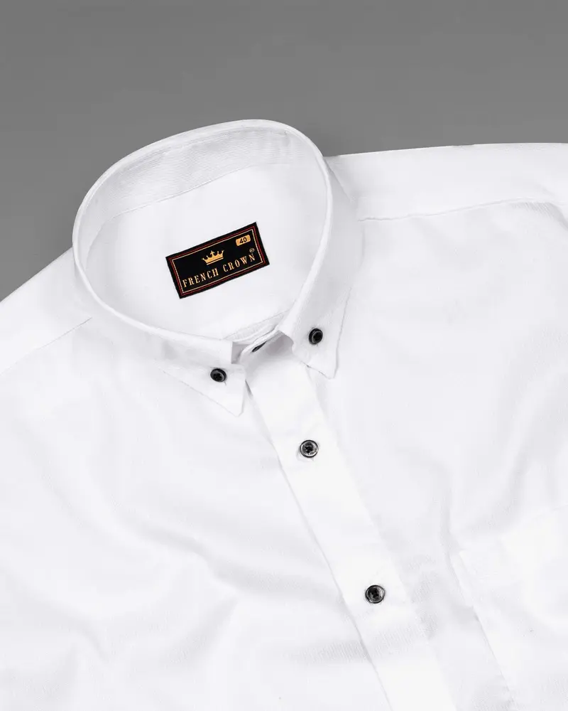 Snow White Pinstriped Premium Cotton Shirt 4