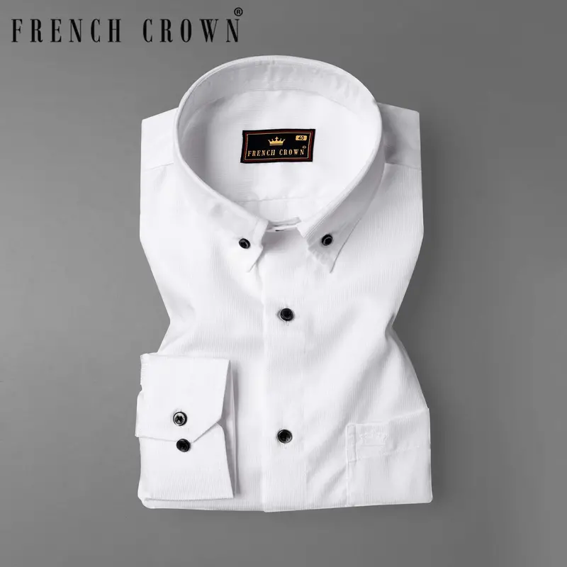 Snow White Pinstriped Premium Cotton Shirt 7