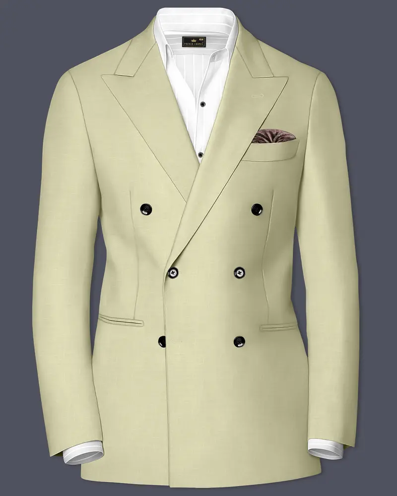 Soft Amber Double Breasted Premium Cotton Blazer 1