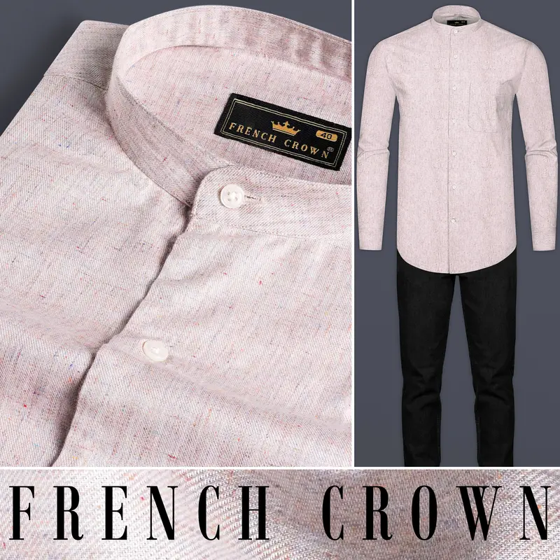 Soft Amber Peach Chambray Shirt 8
