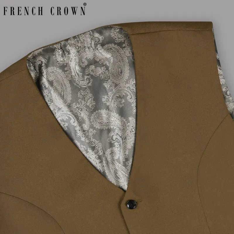 Soil Brown Wool Rich Waistcoat 1