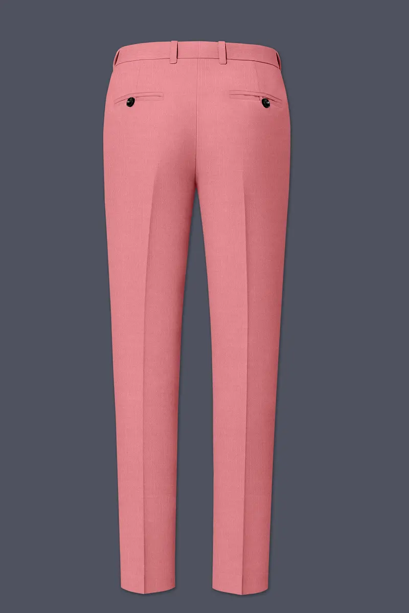 Solaro-Coral Orange Wool Rich Slight Stretch Single Breasted Suit 14