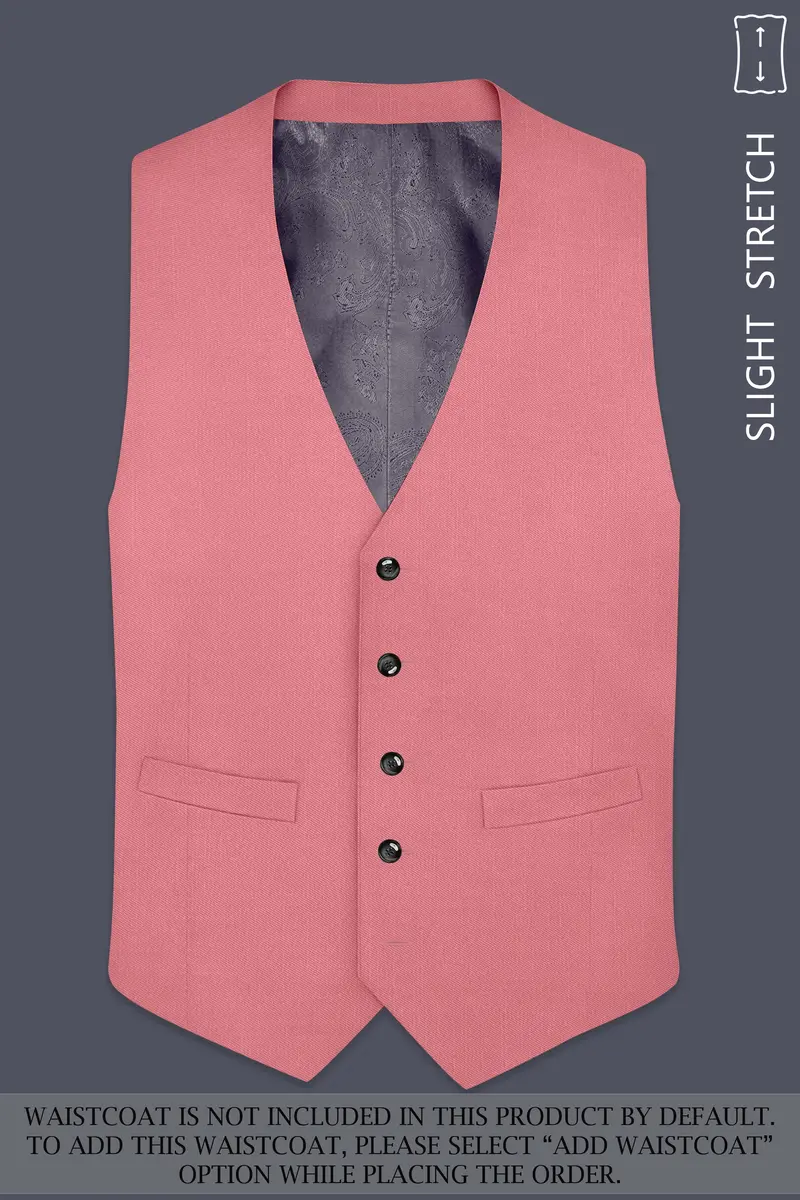 Solaro-Coral Orange Wool Rich Slight Stretch Single Breasted Suit 16