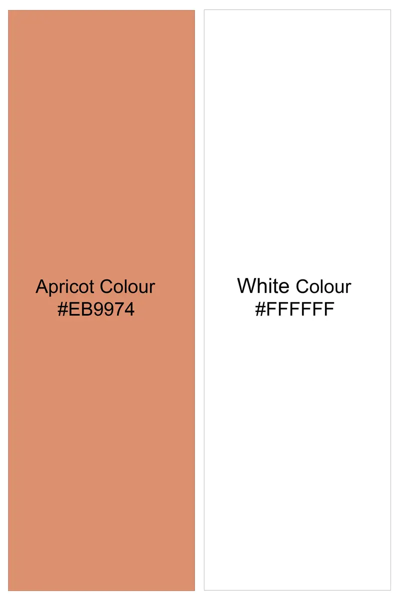 Solcoro-Apricot Orange And Bright White Candy Striped Super Soft Premium Cotton Dress White Cuff Collar Shirt 7