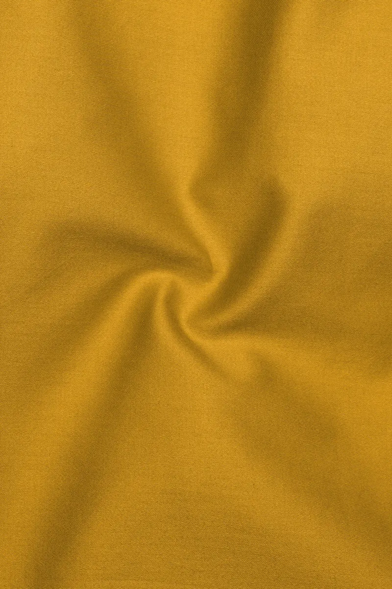 Solvoro-Ochre Yellow Subtle Sheen Super Soft Premium Cotton Tuxedo Dress Shirt 3