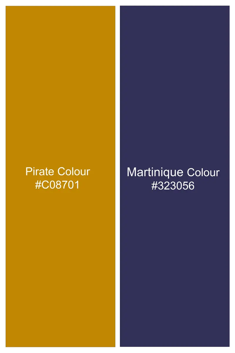 Solvoro-Pirate Yellow And Martinique Blue Plaid Dobby Premium Giza Cotton Casual Shirt 7