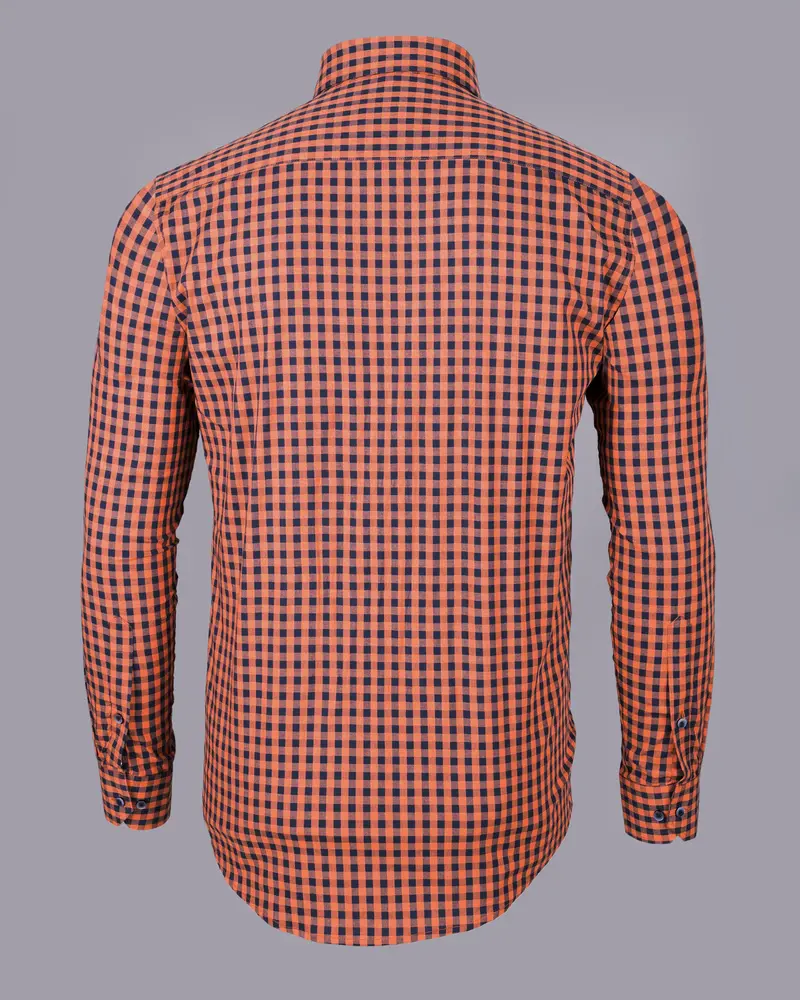 Sorbus Orange And Big Stone Blue Premium Cotton Shirt 6