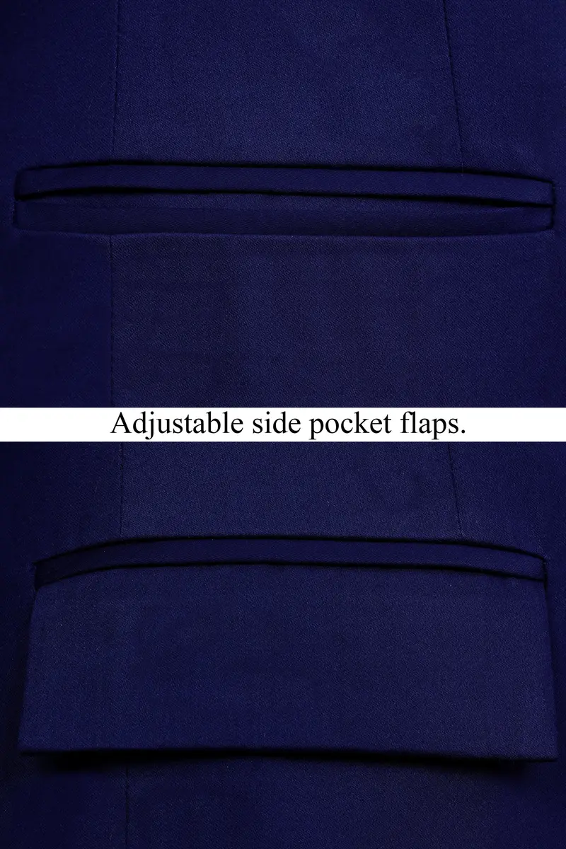 Space Blue Subtle Sheen Double Breasted Women's Suit 16