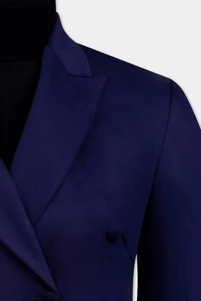 Space Blue Subtle Sheen Double Breasted Women's Suit 5
