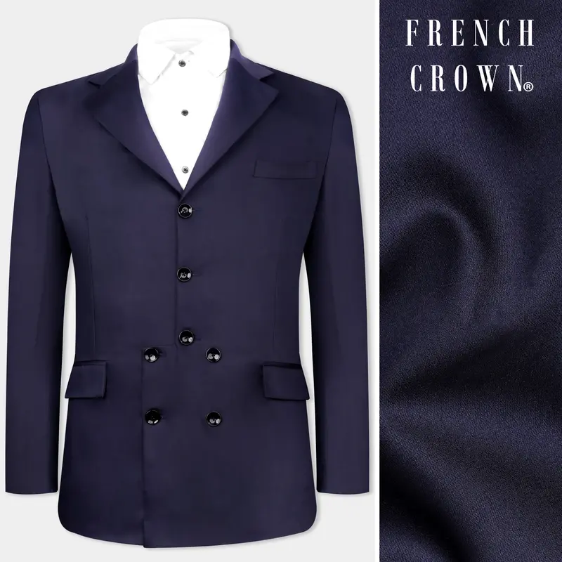 Space Cadet Blue Wool Rich Designer Blazer 1