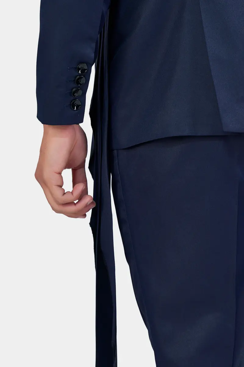 Space Cadet Blue Wool Rich Designer Blazer 4