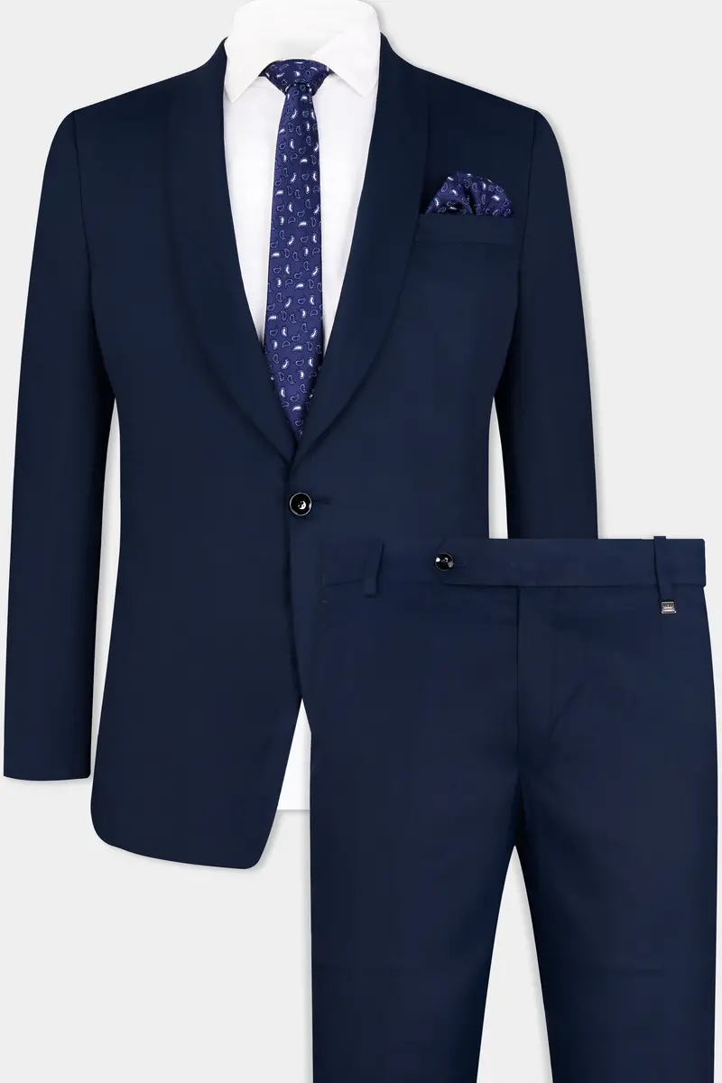 Space Cadet Blue Wool Rich Designer Suit 11