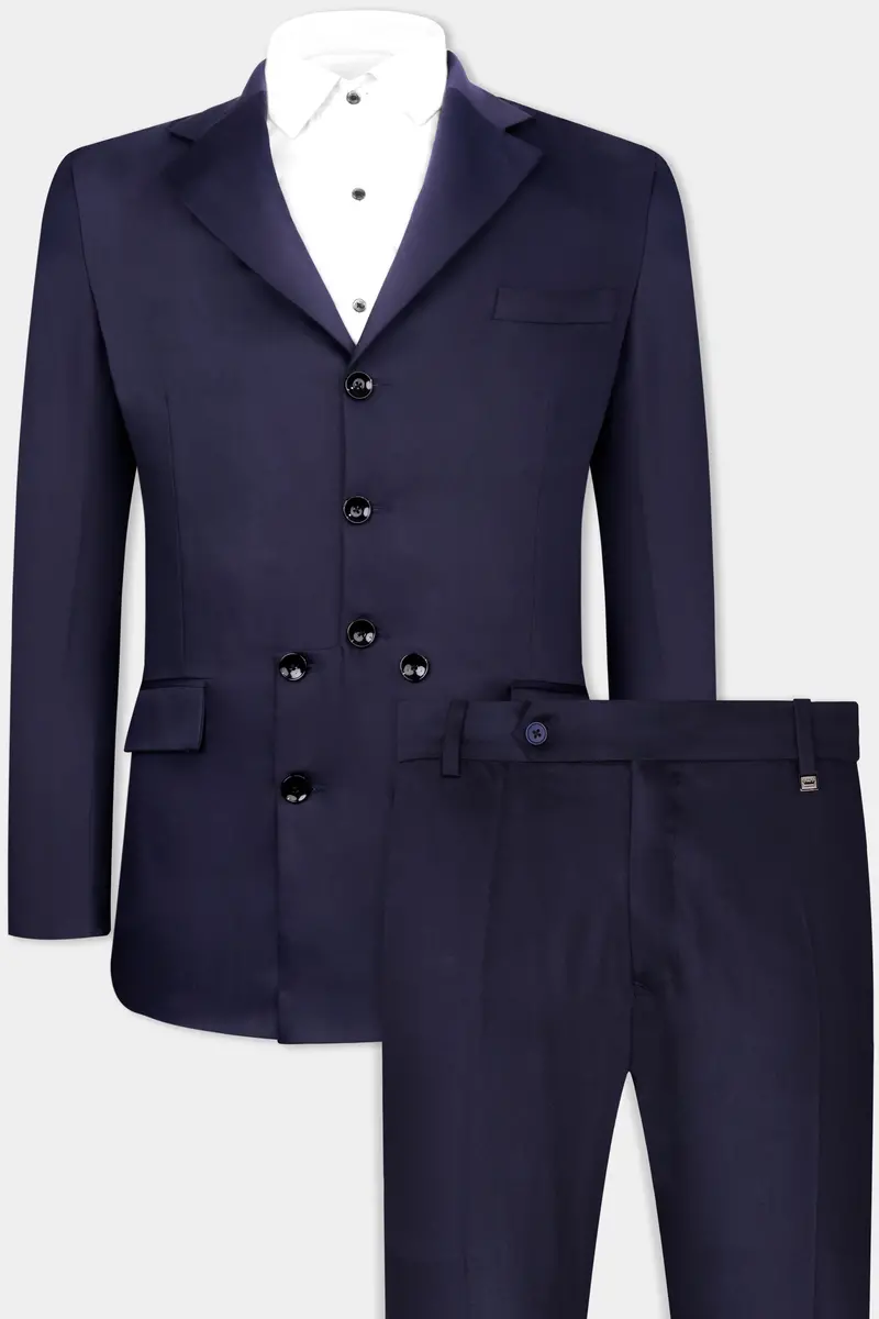 Space Cadet Blue Wool Rich Designer Suit 2