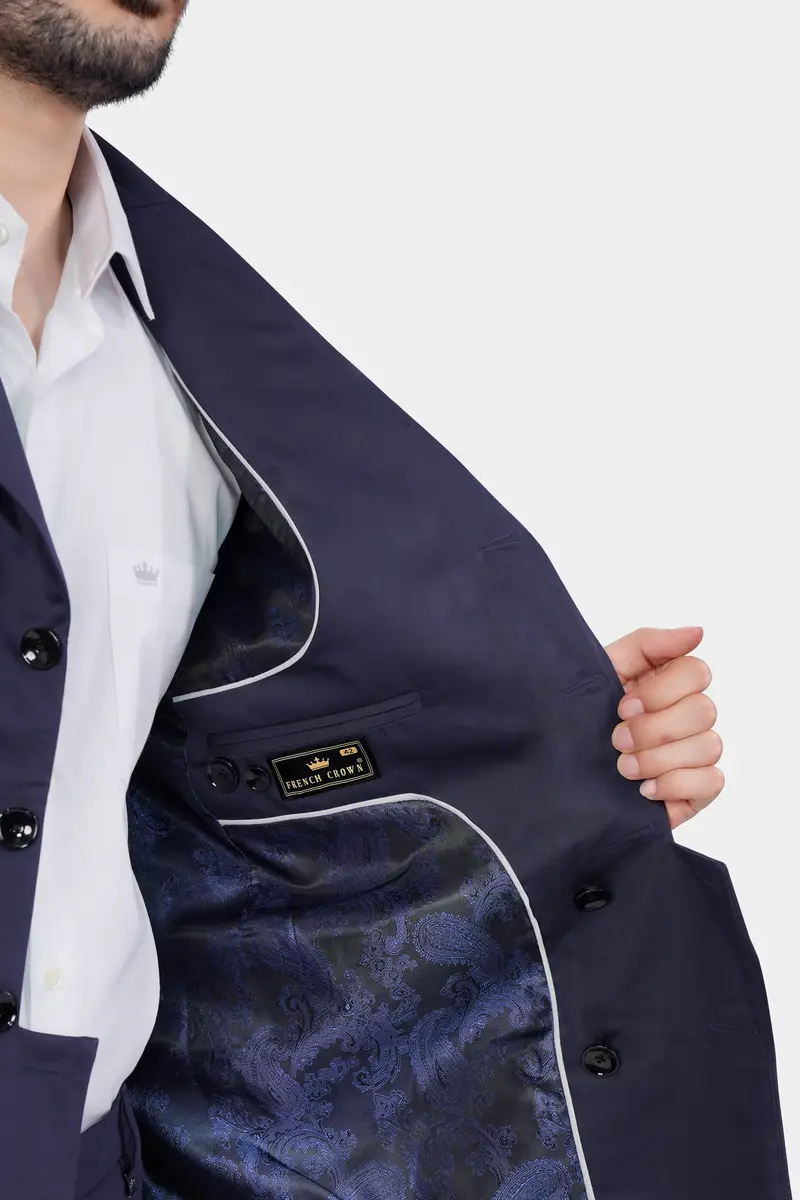 Space Cadet Blue Wool Rich Designer Suit 4