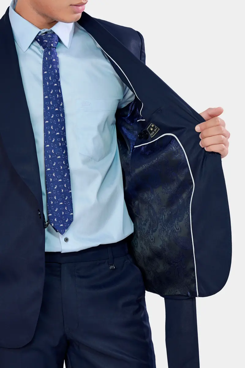 Space Cadet Blue Wool Rich Designer Suit 5