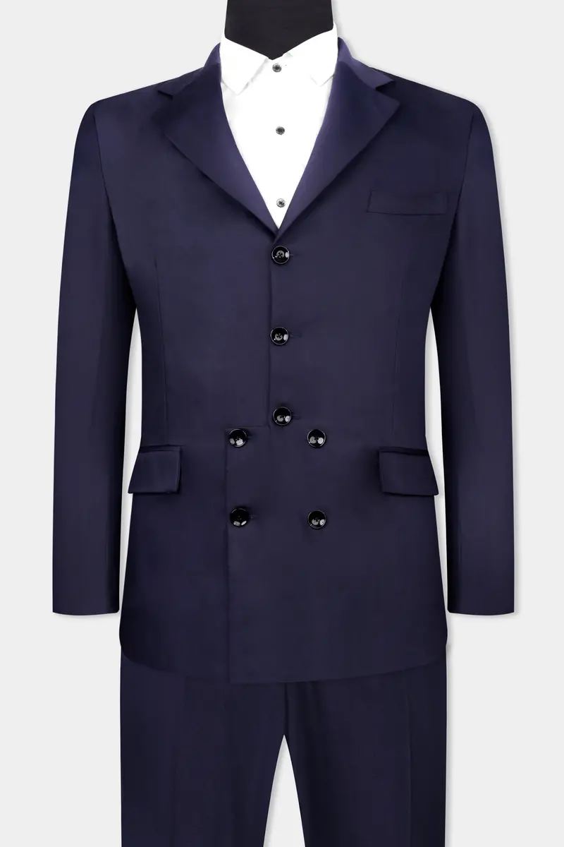 Space Cadet Blue Wool Rich Designer Suit 6