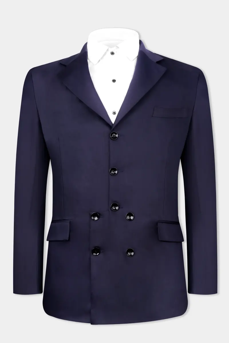 Space Cadet Blue Wool Rich Designer Suit 7