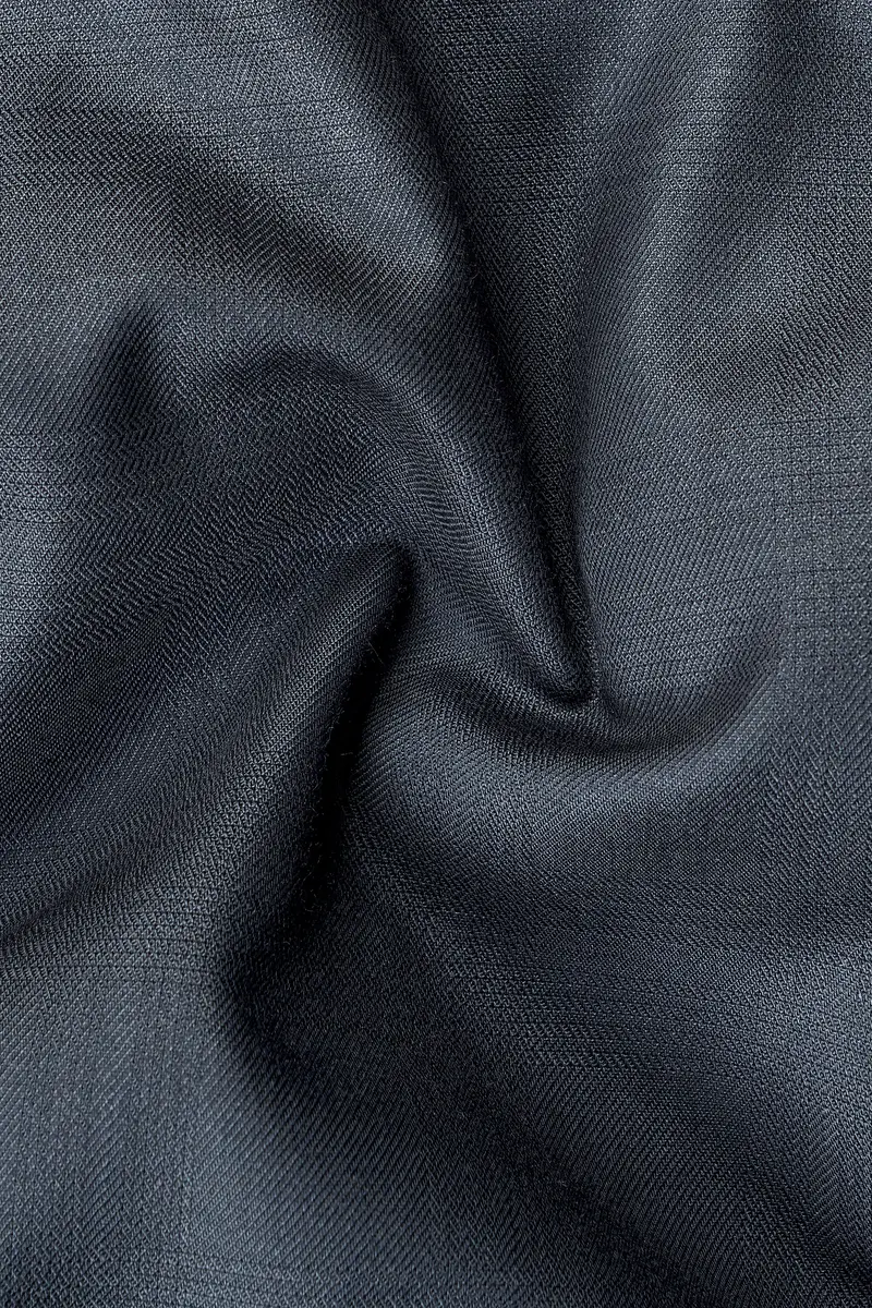 Space Gray Textured Wool Blend Double Breasted Blazer 3